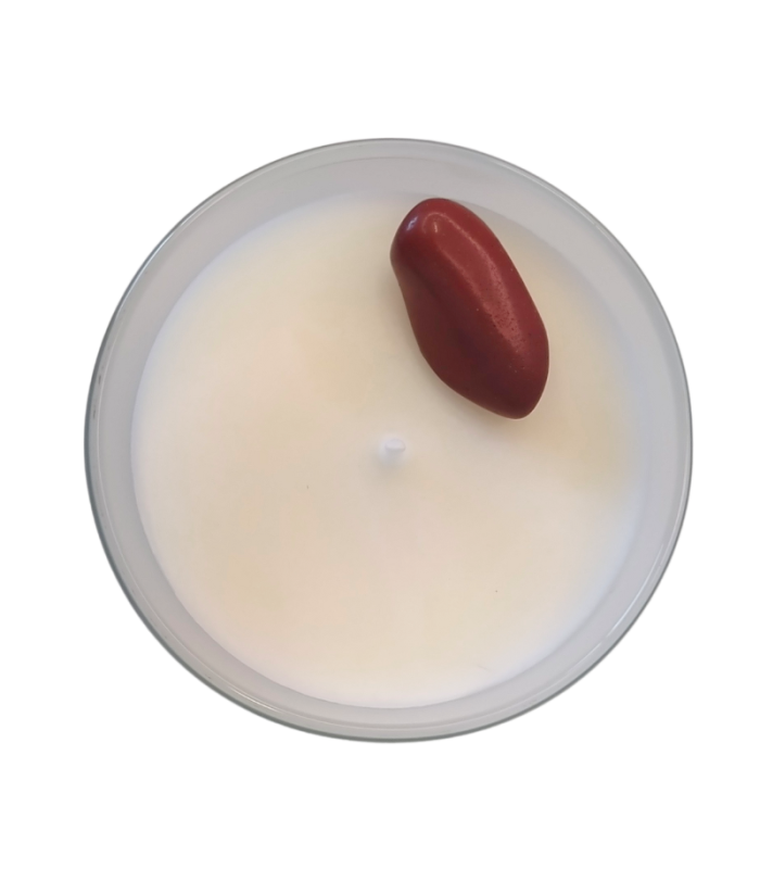Bougie Parfumée Santal et Pierre de Jaspe Rouge