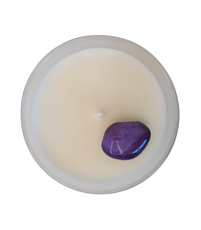 Bougie Parfumée Rose de Grasse et Pierre d'Agate Violette