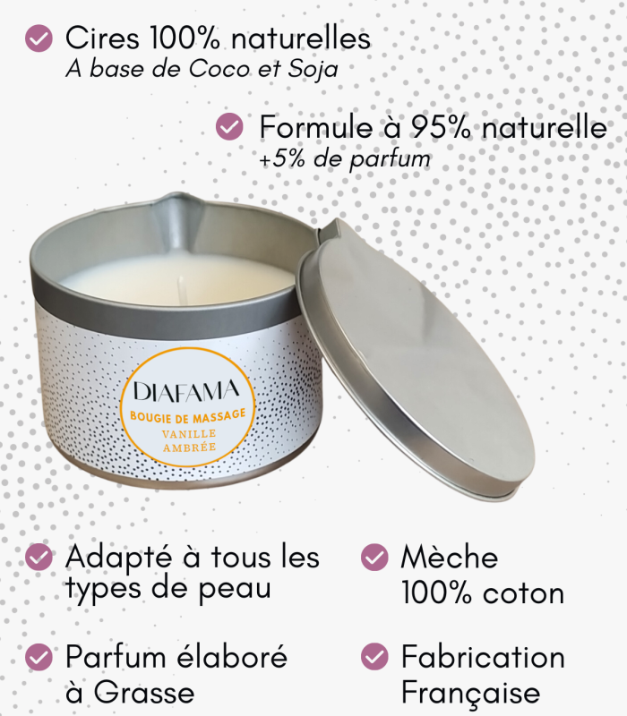 Bougie de Massage Vanille Ambrée